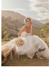 Strapless Sweetheart Neck Ivory Lace Tulle Sparkly Wedding Dress